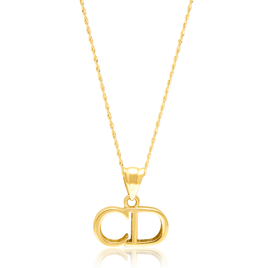 18K Real Gold C.D Necklace