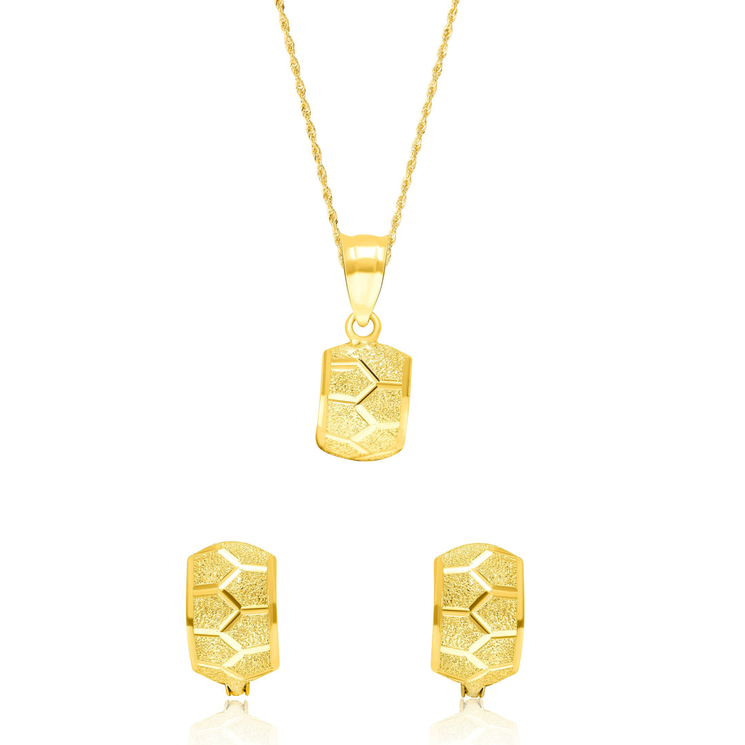 18K Real Gold Half Curved Clip Jewelry Set