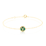 Load image into Gallery viewer, 18K Real Gold Green L.V Pink Jewelry Set
