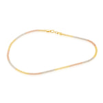 Load image into Gallery viewer, 18K Real Gold 3 Color Flat Anklet