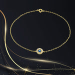 Load image into Gallery viewer, 18K Real Gold Blue Stone Bracelet