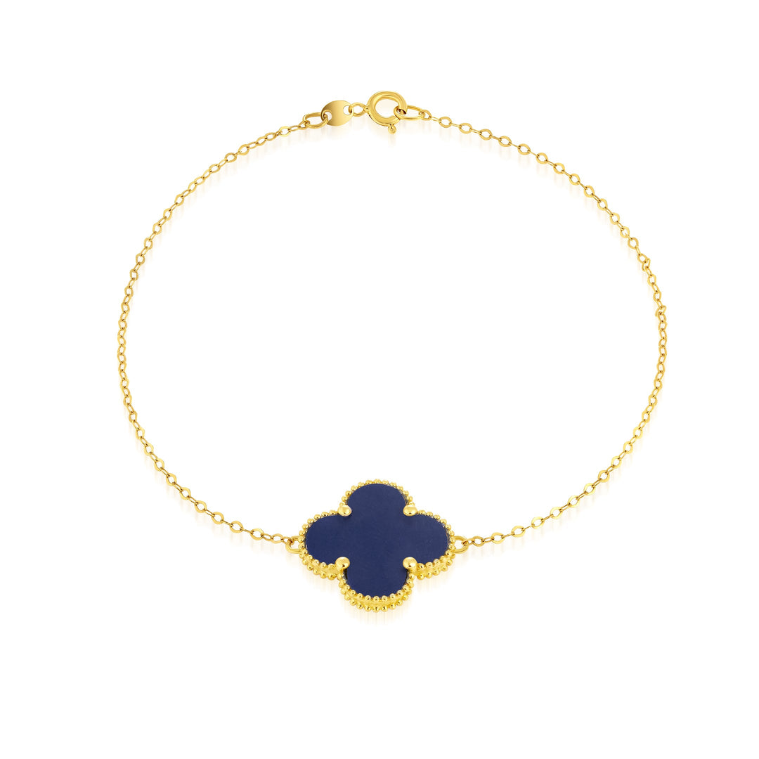18K Real Gold V.C Flower Velvet Bracelet