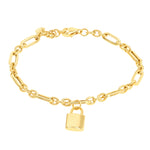 Load image into Gallery viewer, 18K Real Gold Linked Lock Bracelet