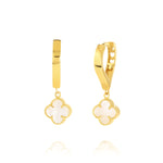 Load image into Gallery viewer, 18K Real Gold Hanging V.C White Earrings