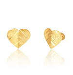 Load image into Gallery viewer, 18K Real Gold Heart Screw Earring Set
