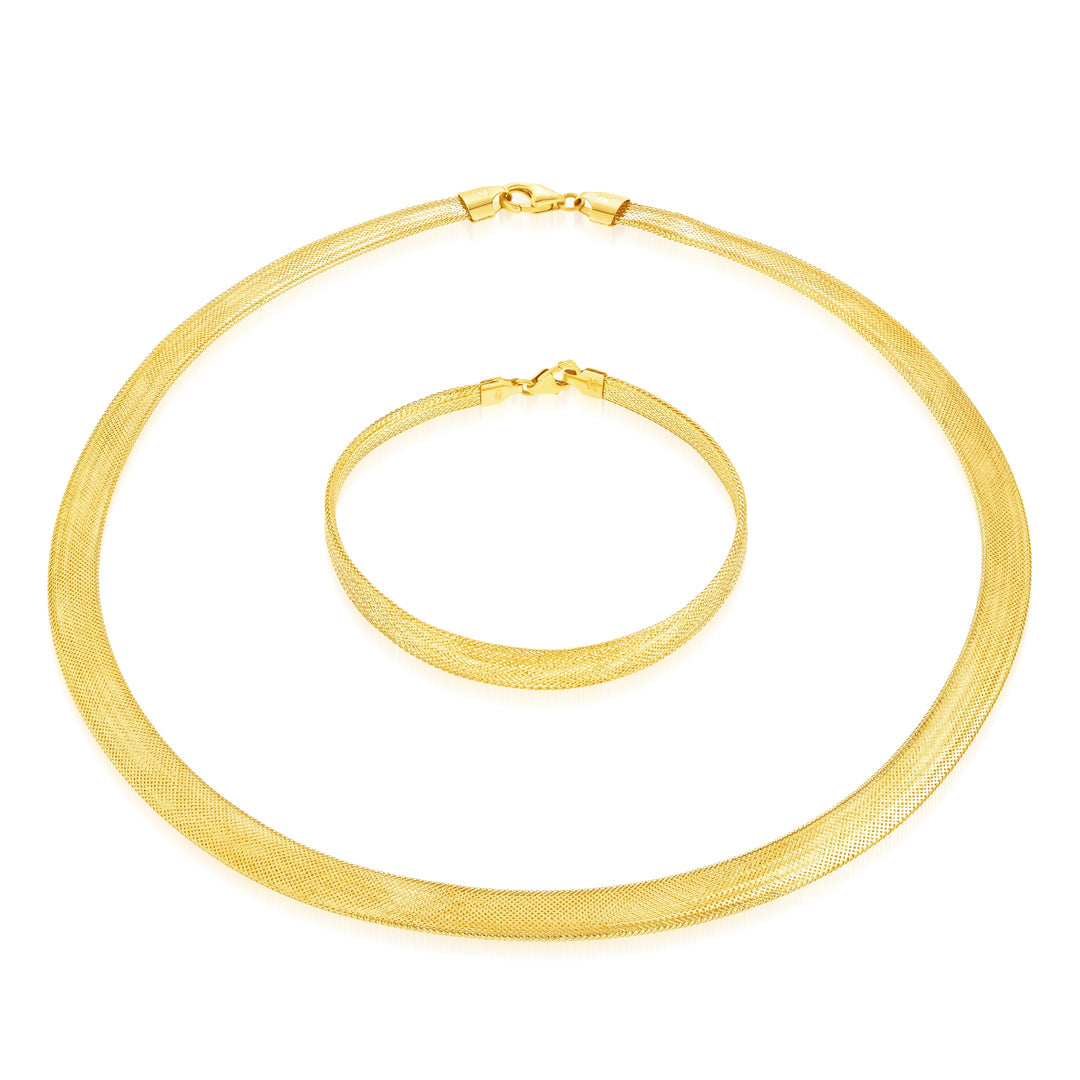 18K Real Gold Thick Elastic Jewelry Set