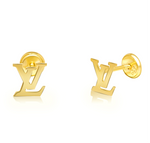 Load image into Gallery viewer, 18K Real Gold L.V Screw Earring Set
