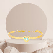 18K Real Gold Heart Eye Kids Bangle