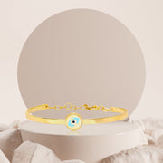 18K Real Gold Round Eye Kids Bangle