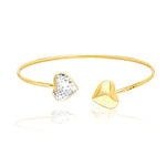 Load image into Gallery viewer, 18K Real Gold 2 Color Heart Bangle
