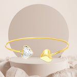 Load image into Gallery viewer, 18K Real Gold 2 Color Heart Bangle
