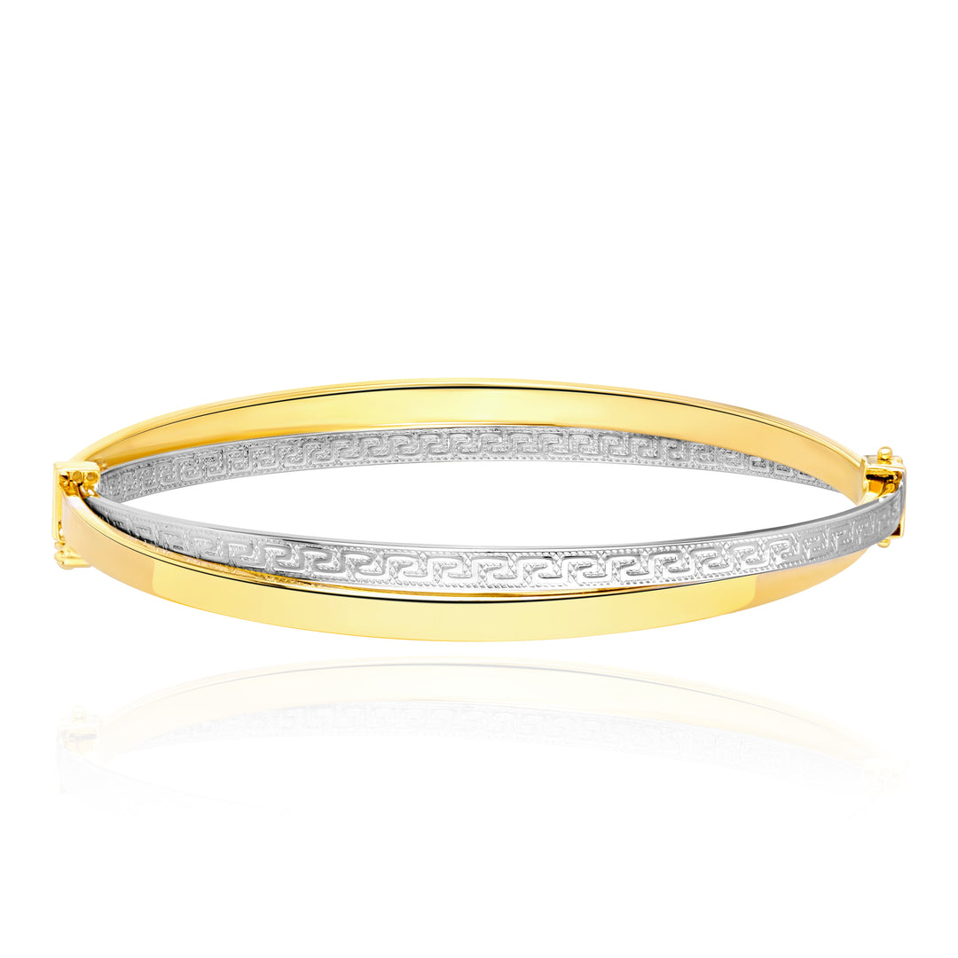 18K Real Gold 2 Color Bangle