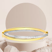 18K Real Gold 2 Color Bangle