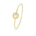 Load image into Gallery viewer, 18K Real Gold Stone Thin Bangle
