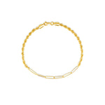 Load image into Gallery viewer, 18K Real Gold Linked Rope Bracelet
