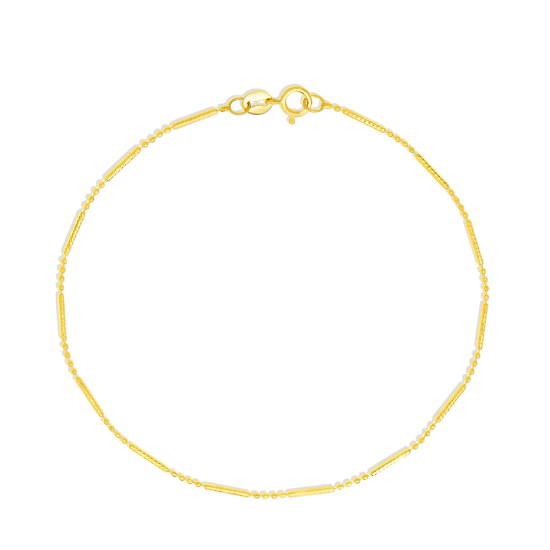 18K Real Gold Thin Seed Bracelet