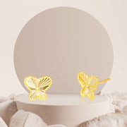 18K Real Gold Butterfly Earring Set