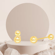 18K Real Gold Stud Screw Earring Set