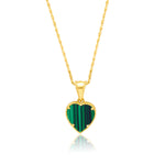Load image into Gallery viewer, 18K Real Gold Green Heart Necklace
