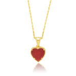 Load image into Gallery viewer, 18K Real Gold Red Heart Necklace
