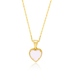 Load image into Gallery viewer, 18K Real Gold White Heart Necklace

