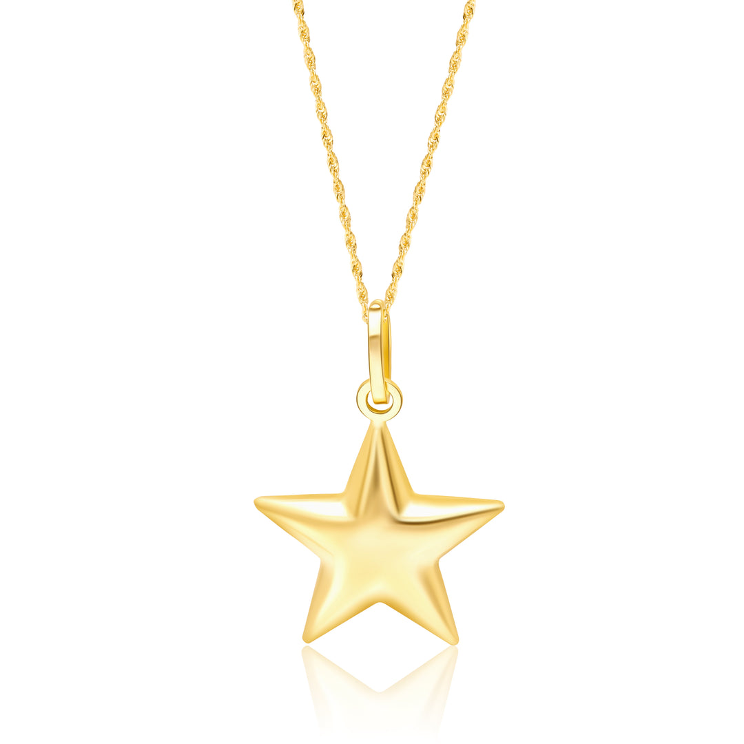18K Real Gold Star Necklace