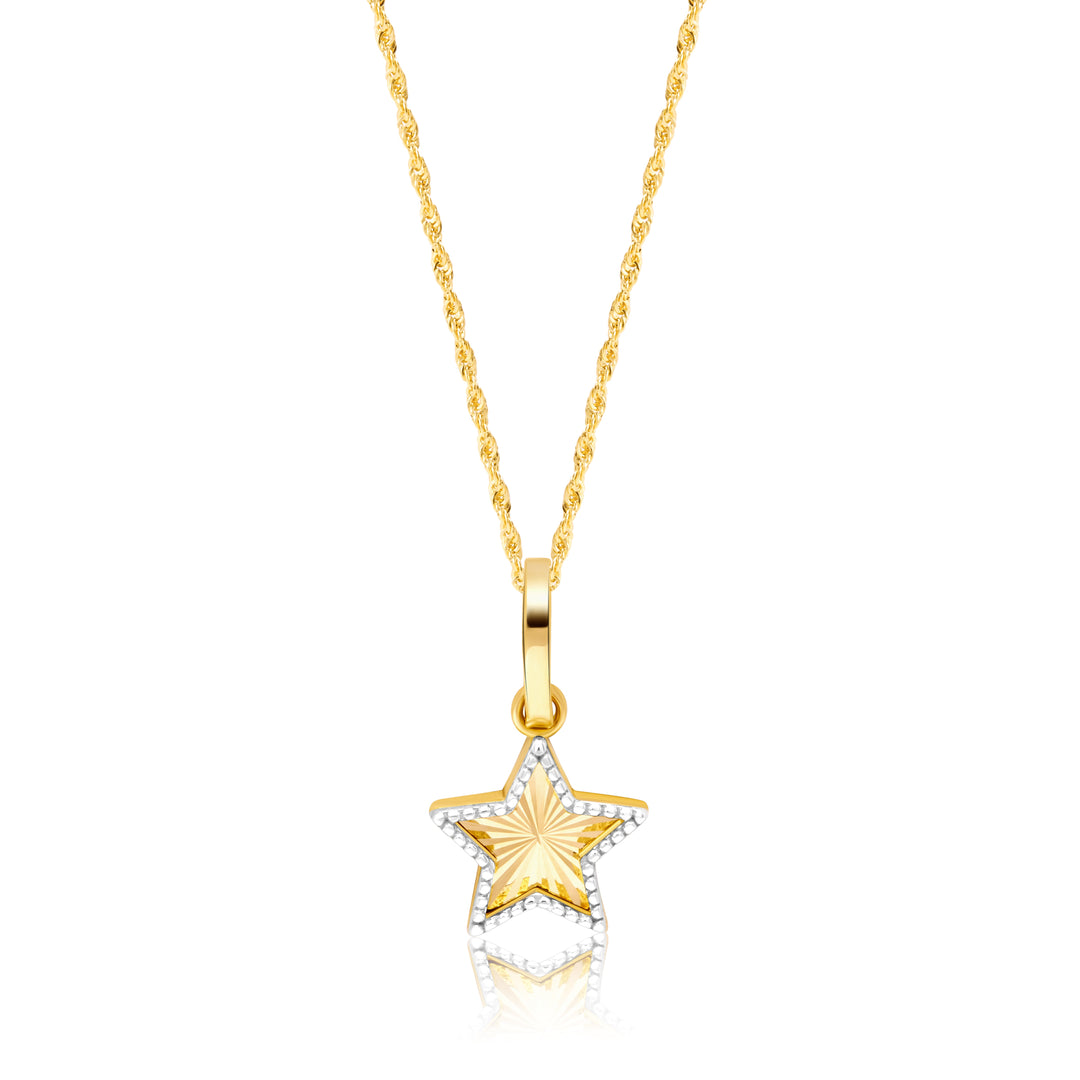 18K Real Gold Star Necklace