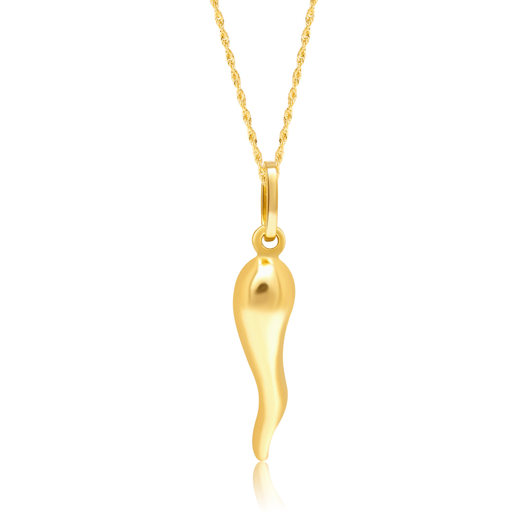 18K Real Gold Horn Necklace