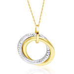 Load image into Gallery viewer, 18K Real Gold 2 Color Circle Necklace
