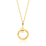 Load image into Gallery viewer, 18K Real Gold Twisted Circle Necklace
