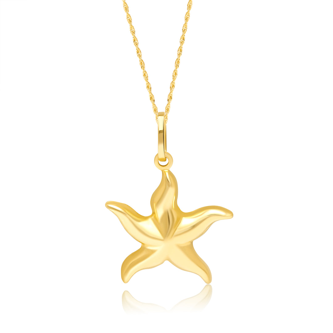 18K Real Gold Star Necklace