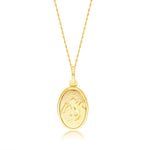 Load image into Gallery viewer, 18K Real Gold Oval Religious Necklace
