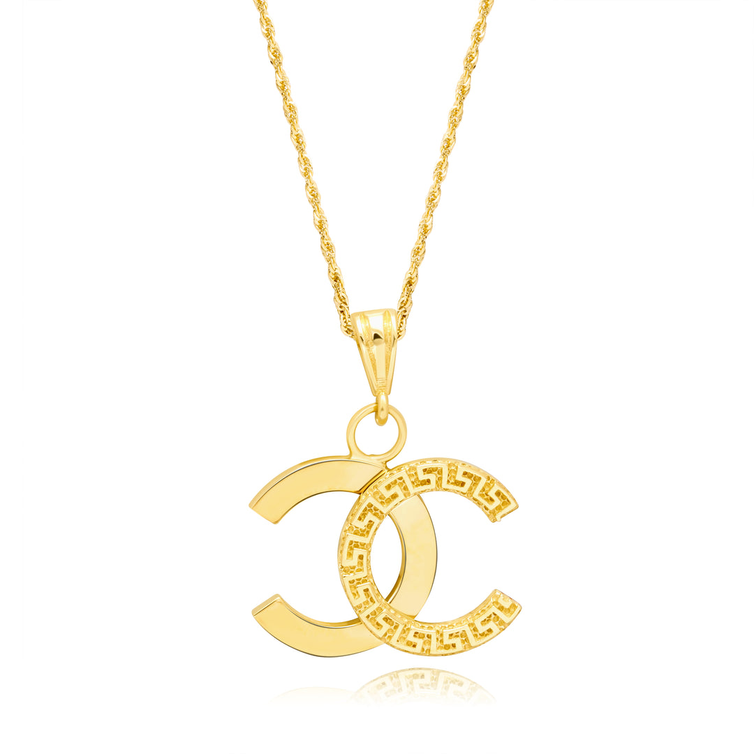 18K Real Gold Elegant C.H Necklace