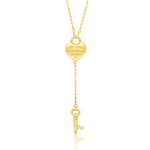 Load image into Gallery viewer, 18K Real Gold Heart Key Necklace
