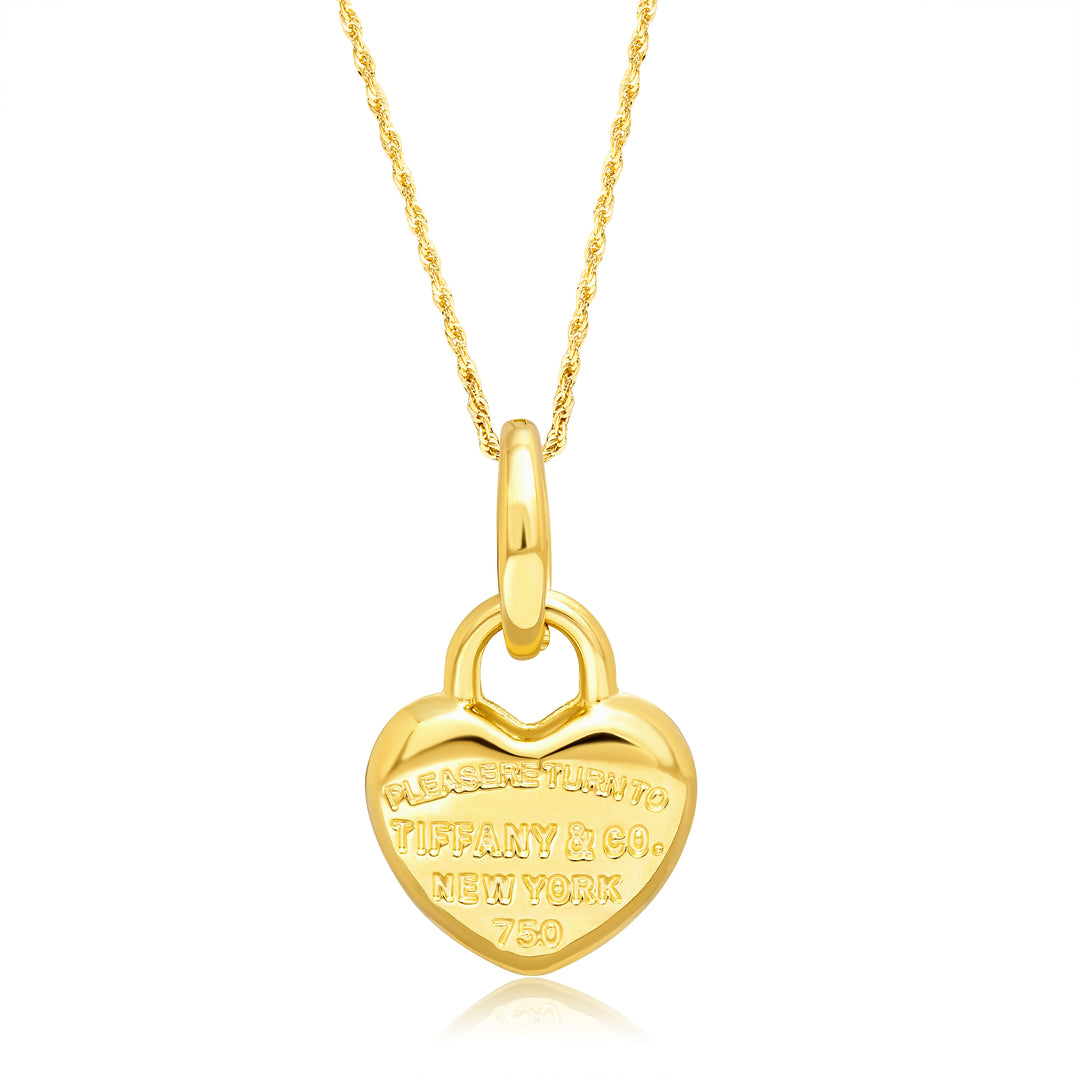 18K Real Gold Heart Necklace