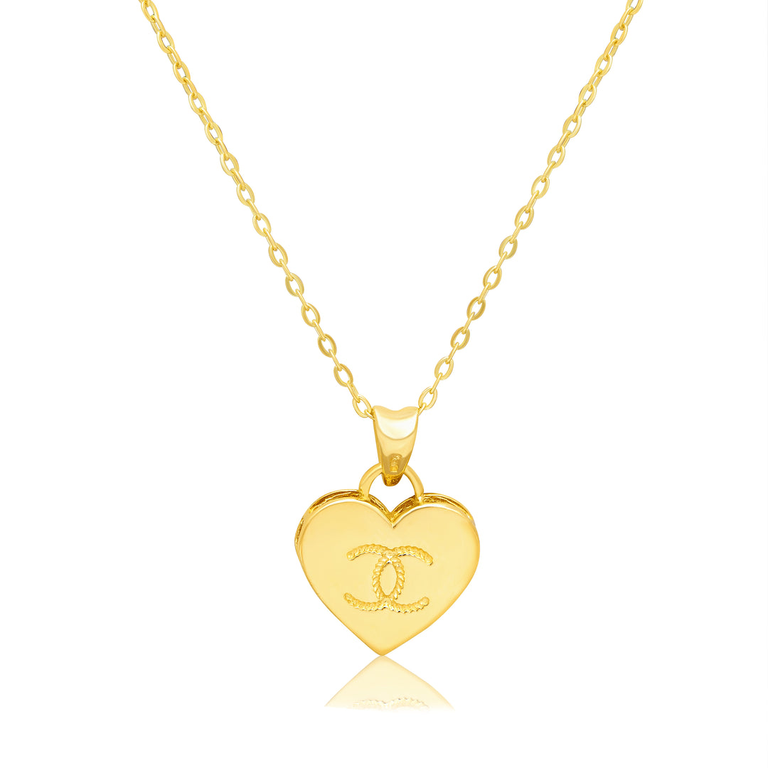 18K Real Gold Heart Necklace