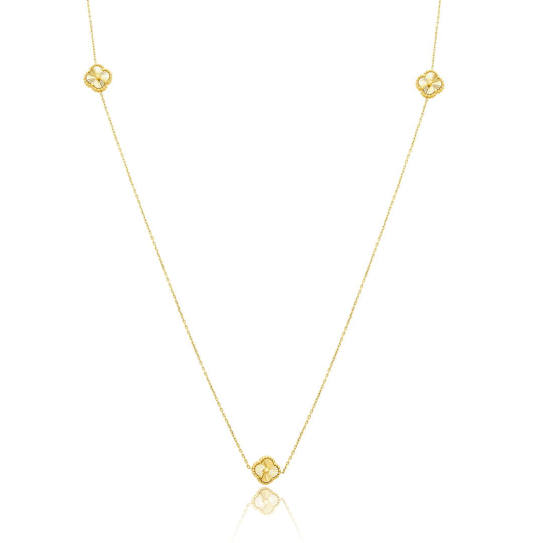 18K Real Gold Flower Necklace