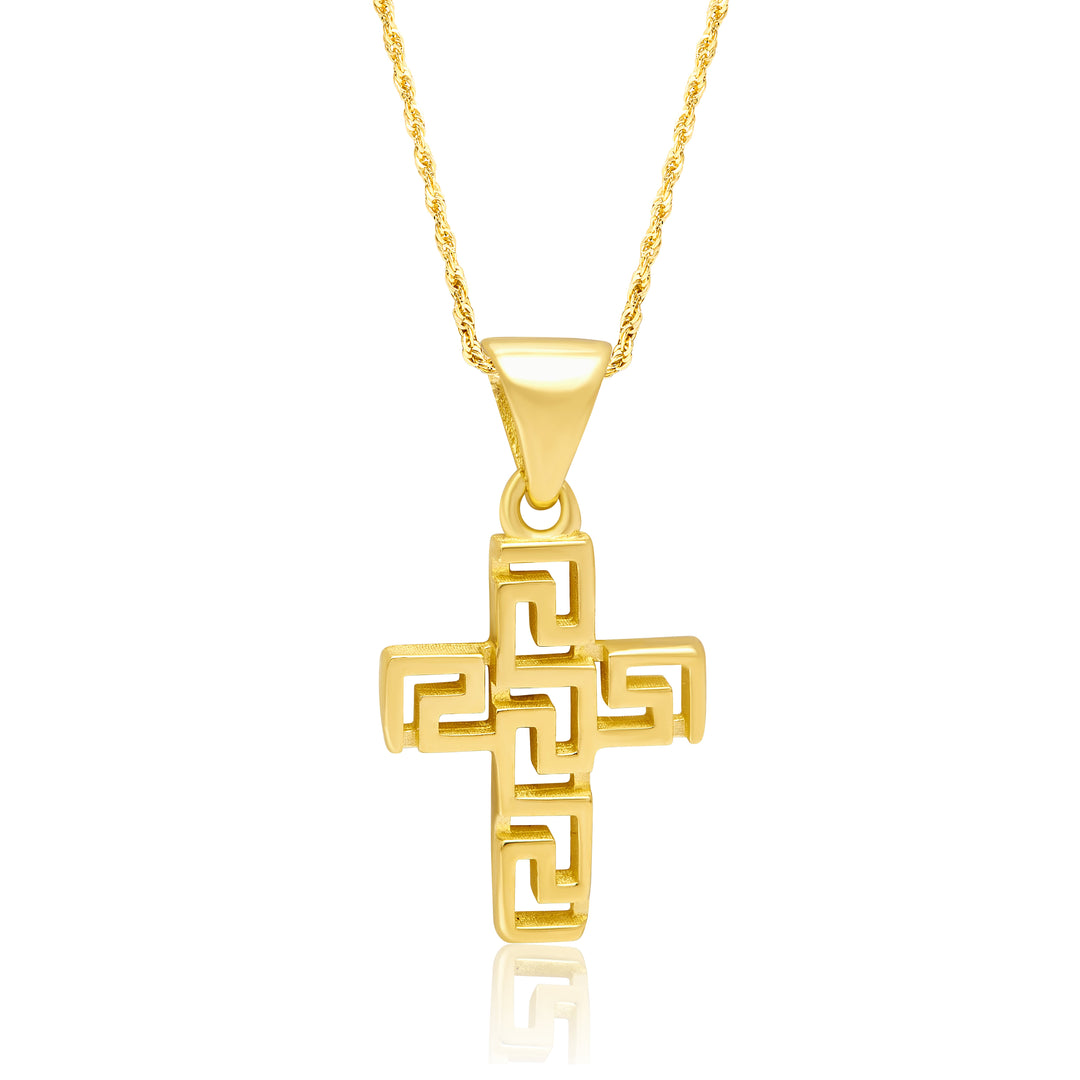 18K Real Gold Cross Necklace