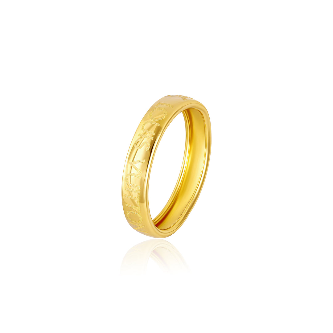 18K Real Gold Round Ring