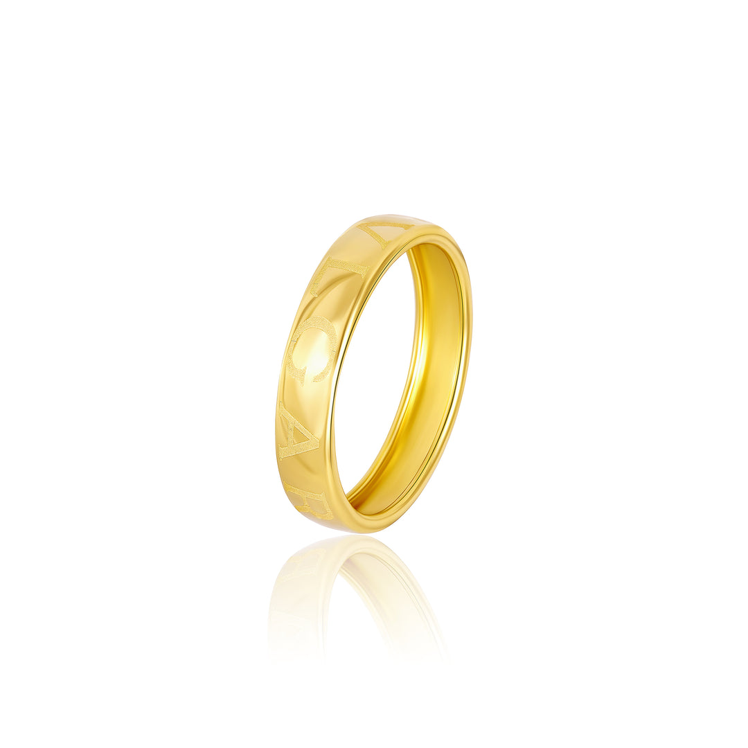 18K Real Gold Round Ring