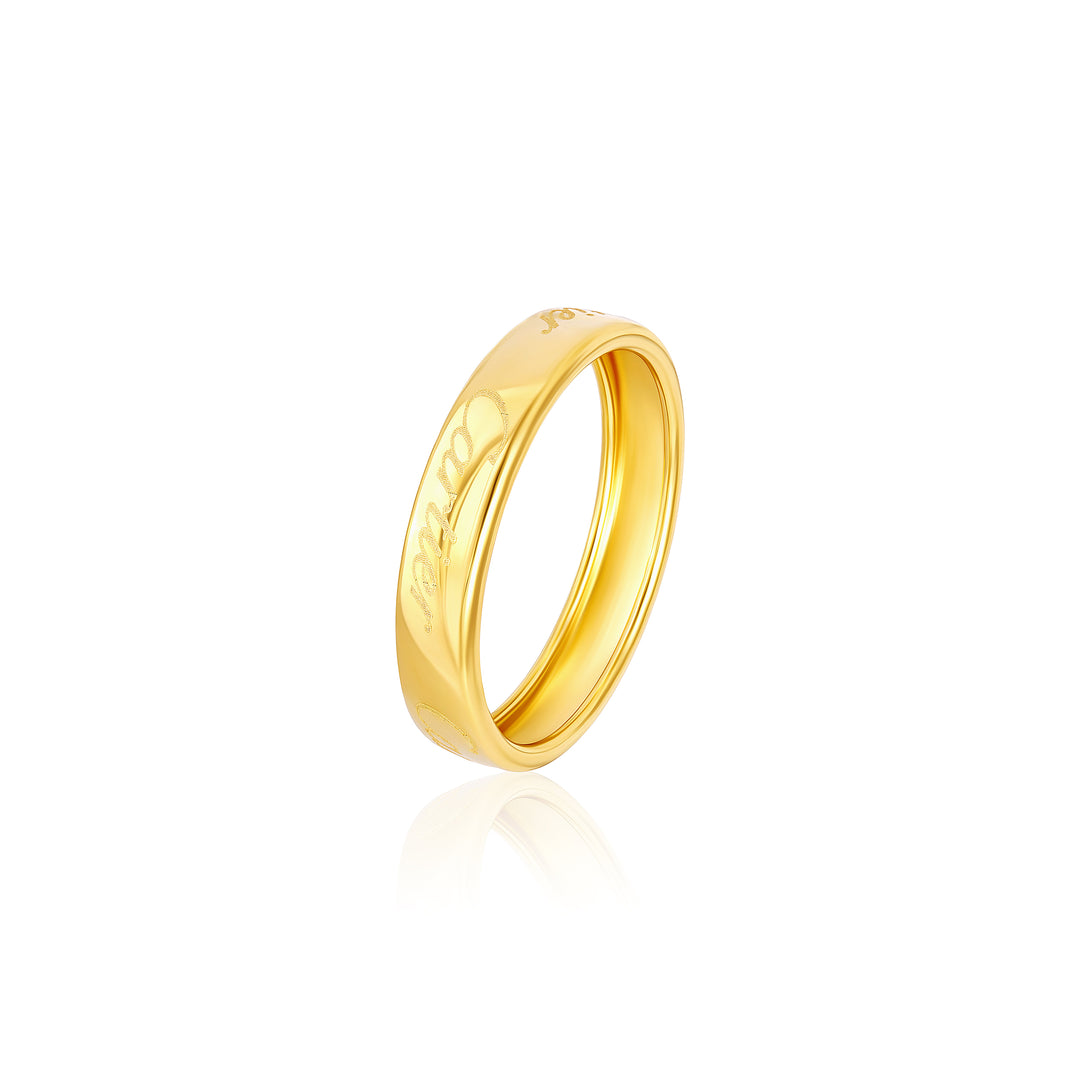 18K Real Gold Round Ring