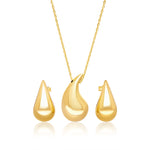 Load image into Gallery viewer, 18K Real Gold Curved Drop Jewelry Set

