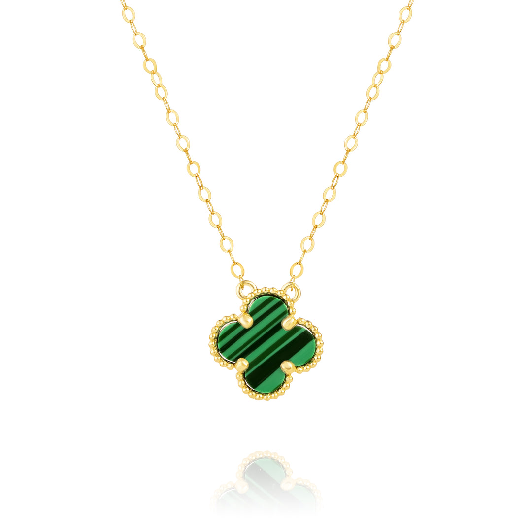 18K Real Gold V.C Green Necklace