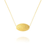 Load image into Gallery viewer, 18K Real Gold Oval Pendant Necklace
