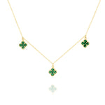 Load image into Gallery viewer, 18K Real Gold Hanging V.C Green Necklace
