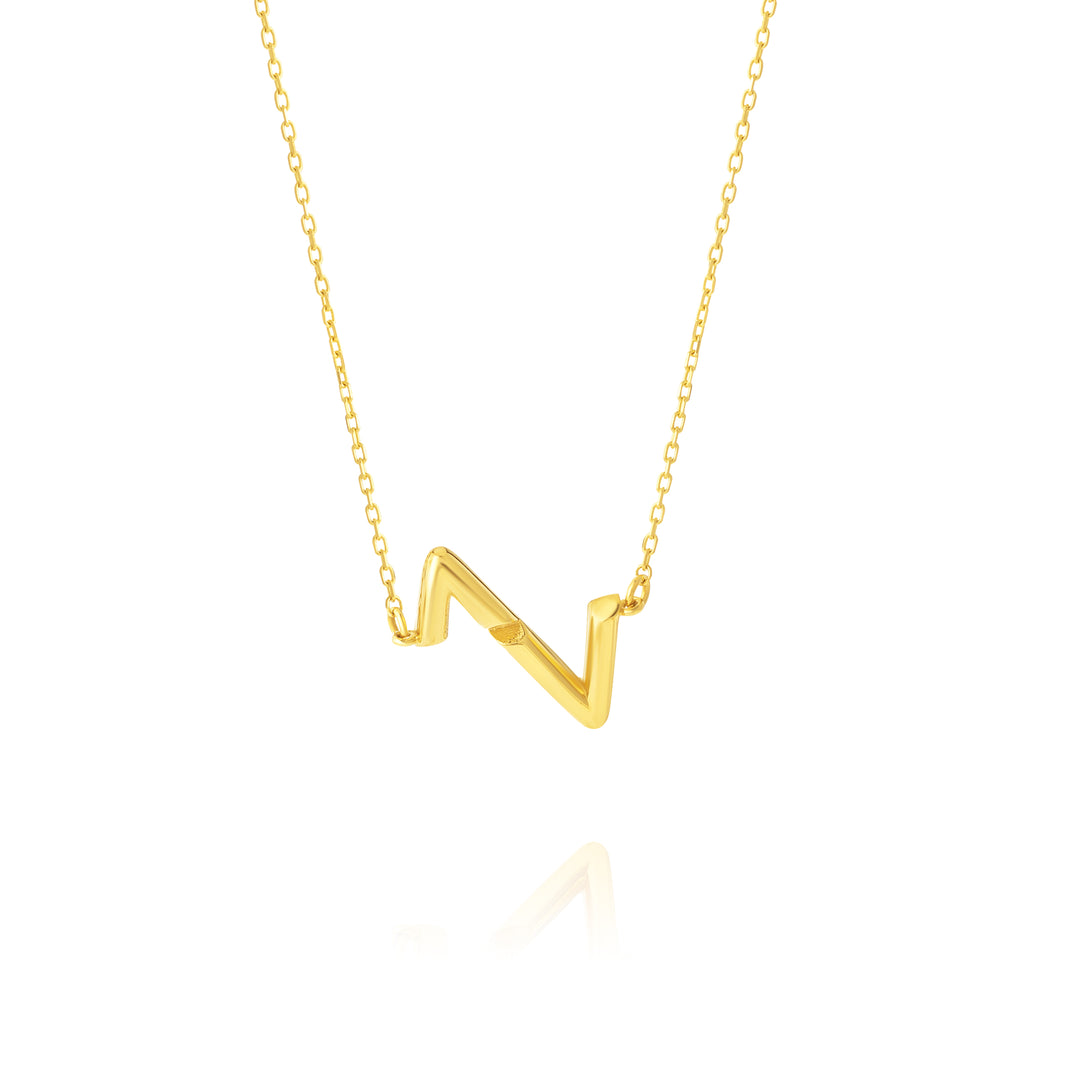 18K Real Gold Heart Beat Necklace