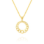 Load image into Gallery viewer, 18K Real Gold Round Linked Necklace