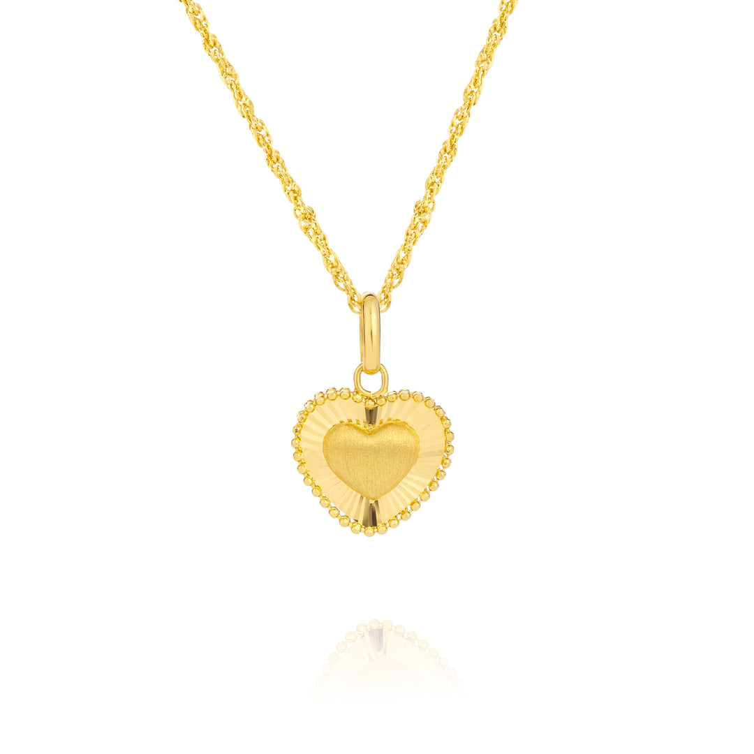 18K Real Gold Heart Necklace