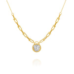 Load image into Gallery viewer, 18K Real Gold Linked Stone Necklace
