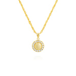 Load image into Gallery viewer, 18K Real Gold Round Stone Necklace
